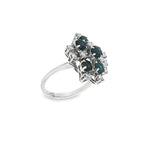 ANILLO COSTELACION CON DIAMANTES Y ZAFIROS