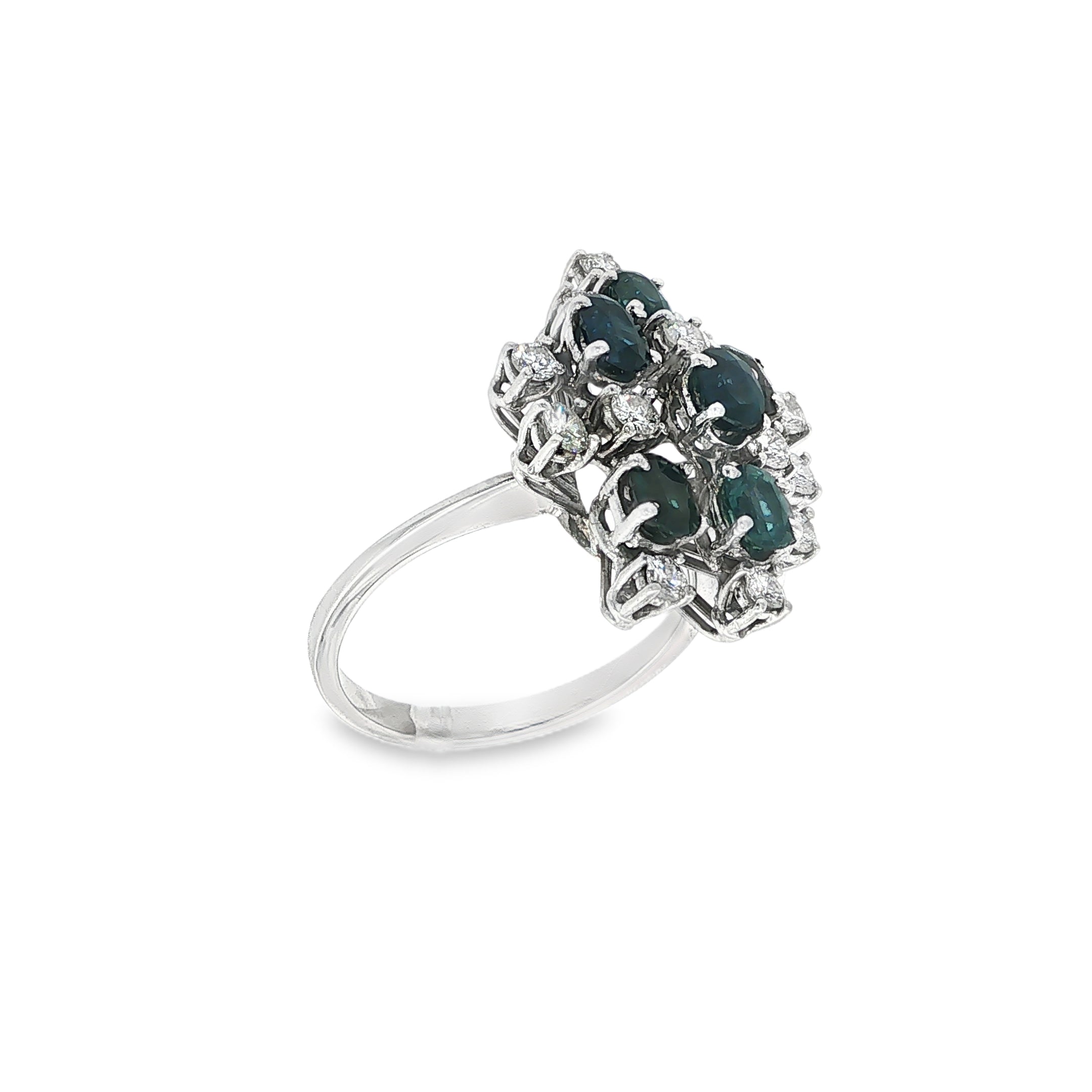ANILLO COSTELACION CON DIAMANTES Y ZAFIROS
