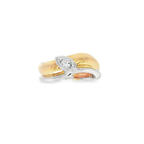 ANILLO HOJA BICOLOR CON DIAMANTE