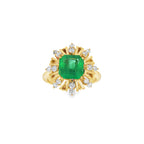 SORTIJA CON ESMERALDA Y DIAMANTES