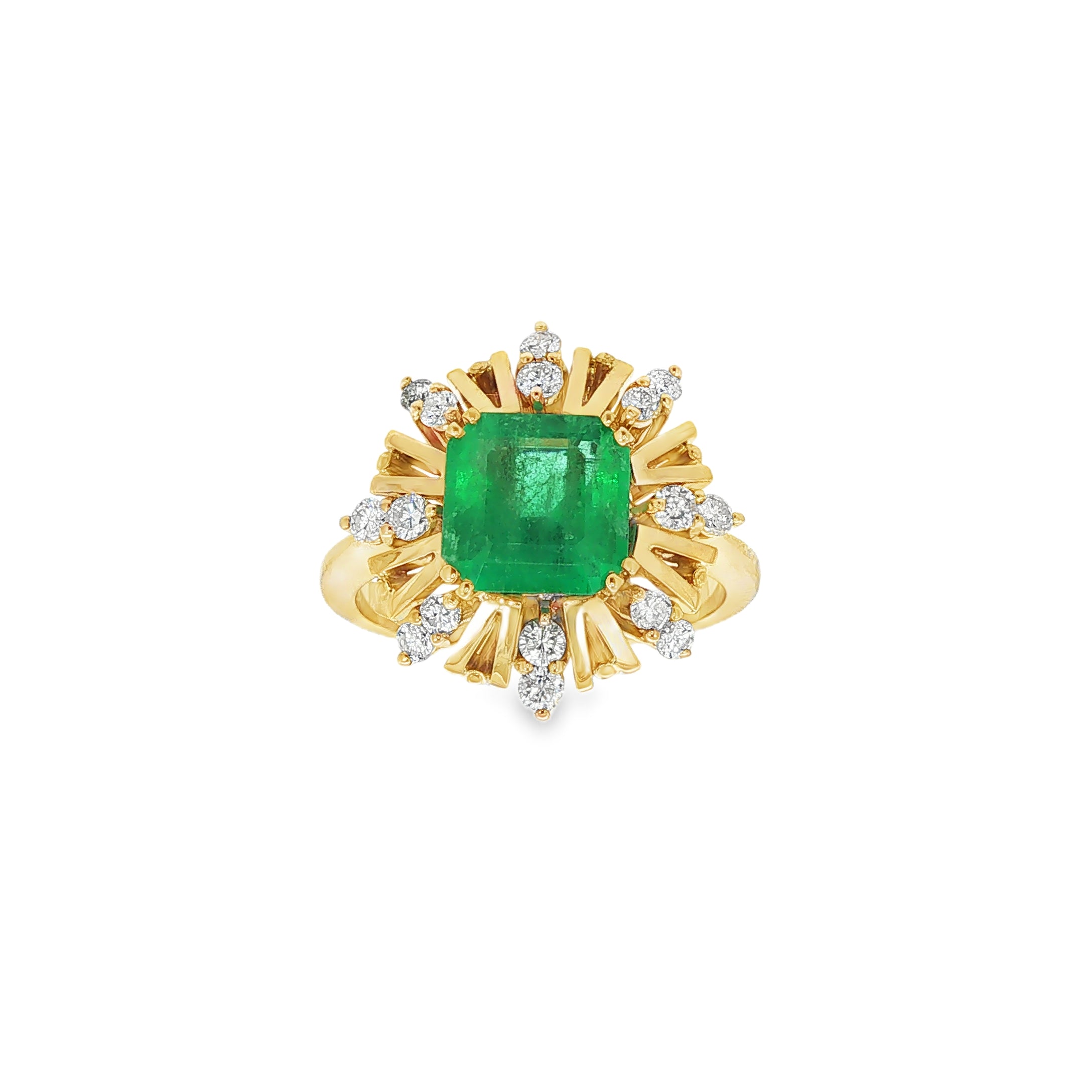 SORTIJA CON ESMERALDA Y DIAMANTES