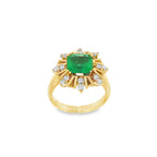 SORTIJA CON ESMERALDA Y DIAMANTES