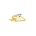 ANILLO + PENDIENTES CON PERLAS Y CIRCONITAS