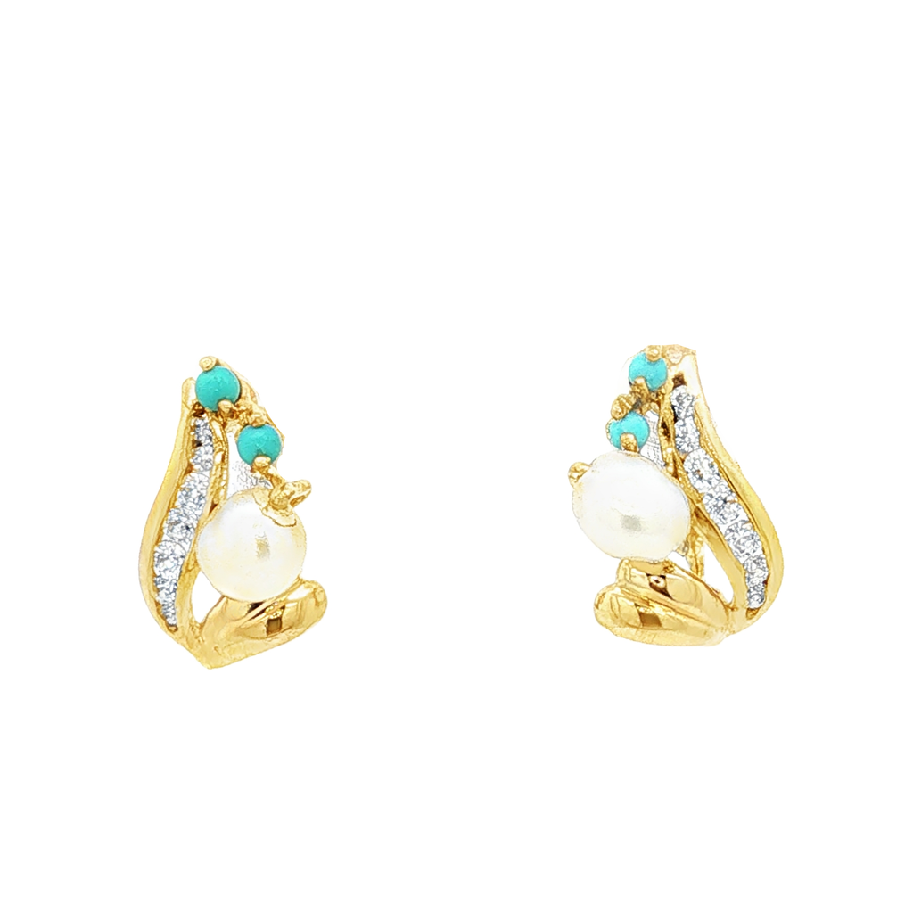 ANILLO + PENDIENTES CON PERLAS Y CIRCONITAS