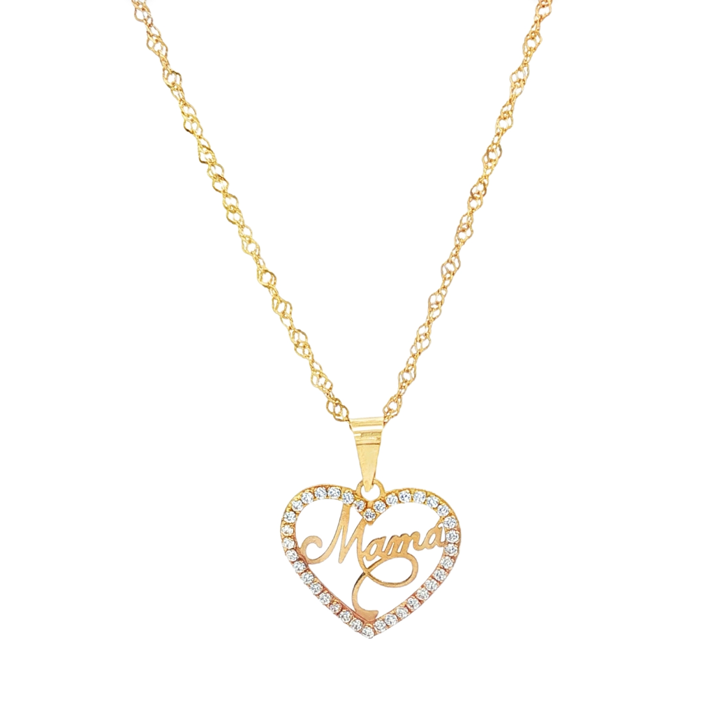 CADENA SINGAPUR + COLGANTE CORAZON CON CIRCONITAS