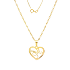CADENA SINGAPUR + COLGANTE CORAZON CON CIRCONITAS