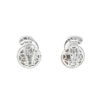 PENDIENTES ORO BLANCO CON DIAMANTES Y MEDIAS PERLAS
