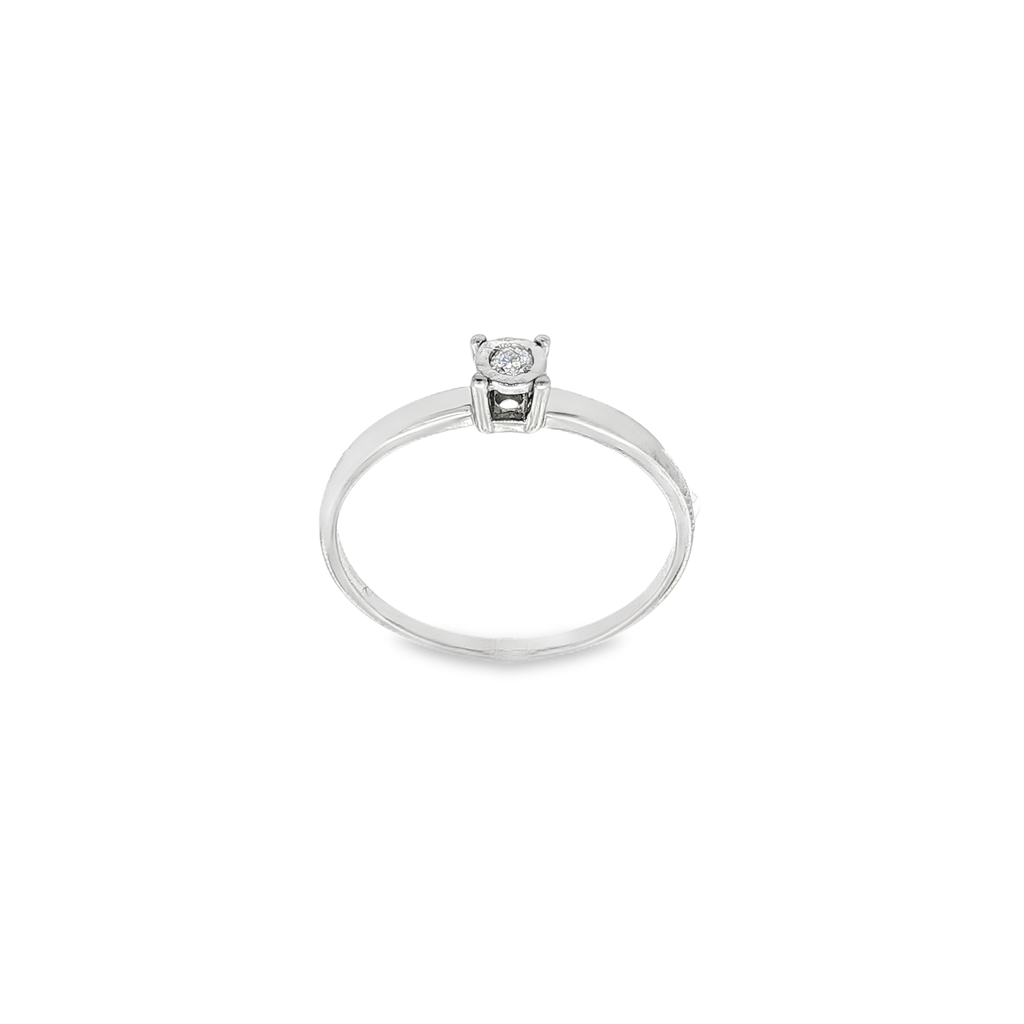 SOLITARIO DE ORO BLANCO CON BRILLANTE