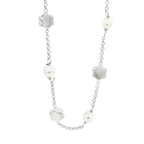 PULSERA ORO BLANCO CON PERLAS
