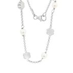 PULSERA ORO BLANCO CON PERLAS