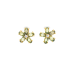 PENDIENTES FLOR VERDE CON CIRCONITAS