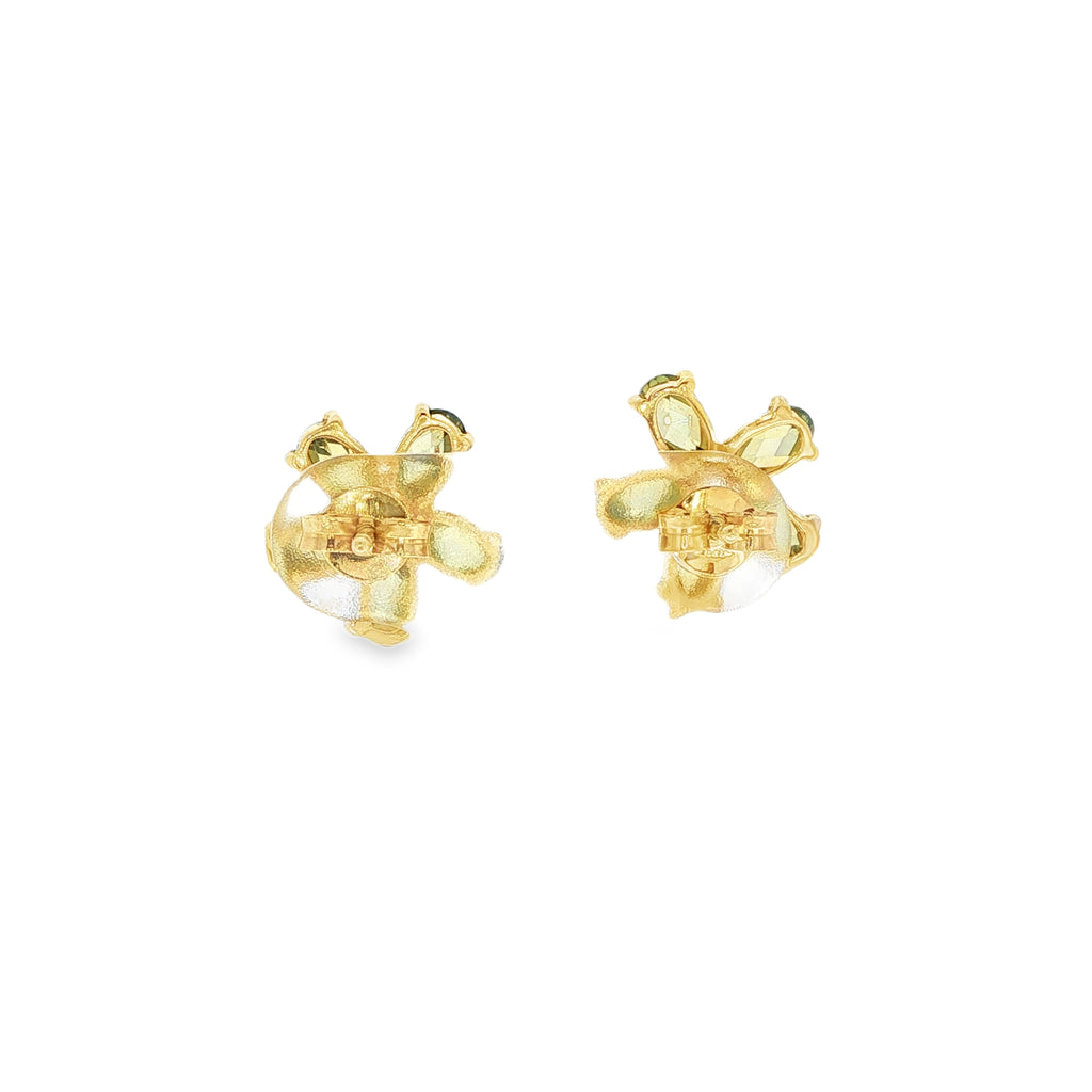 PENDIENTES FLOR VERDE CON CIRCONITAS