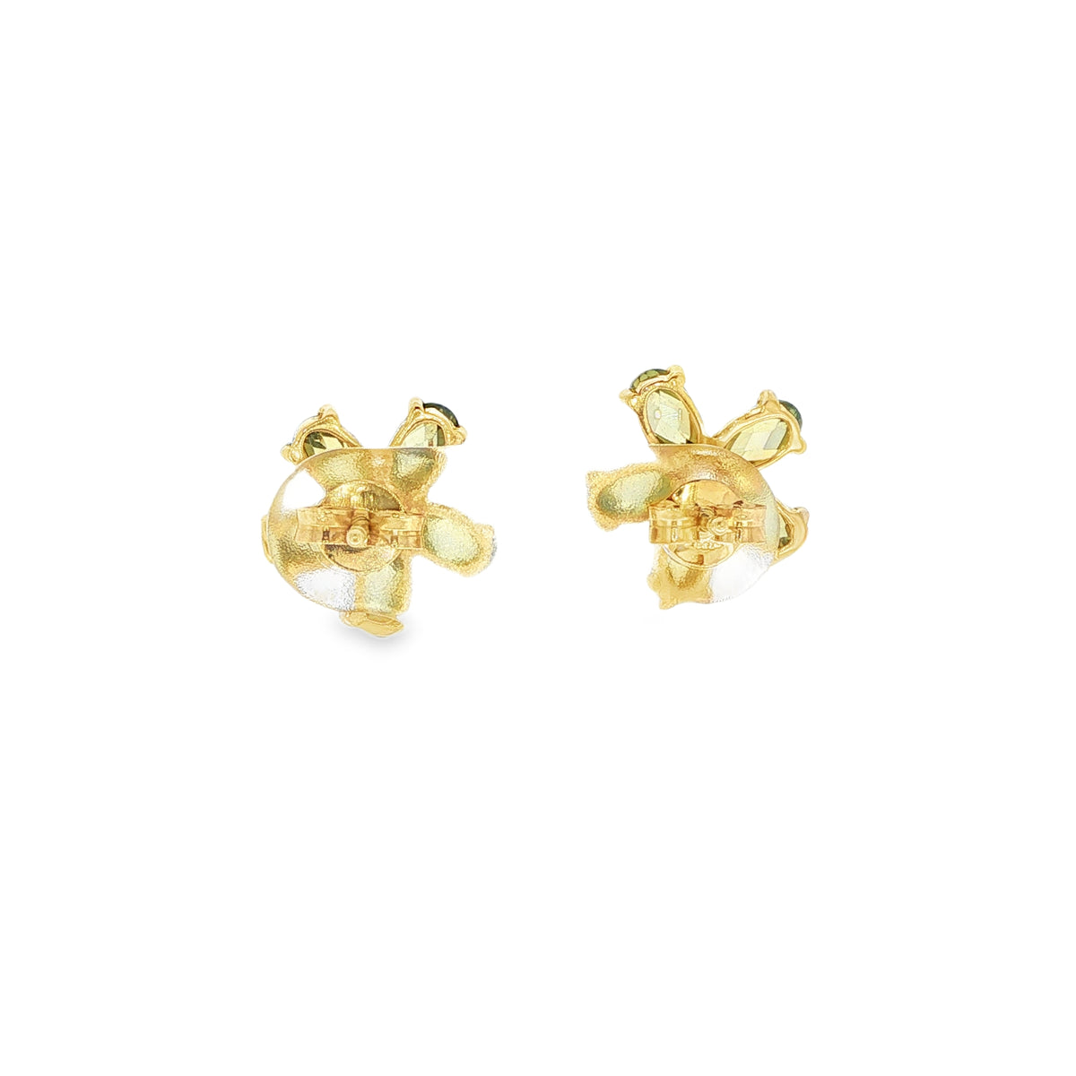 PENDIENTES FLOR VERDE CON CIRCONITAS