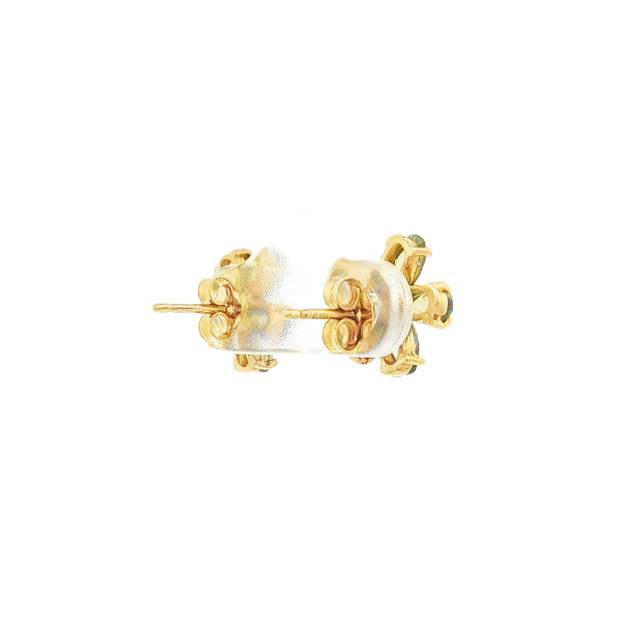 PENDIENTES FLOR VERDE CON CIRCONITAS