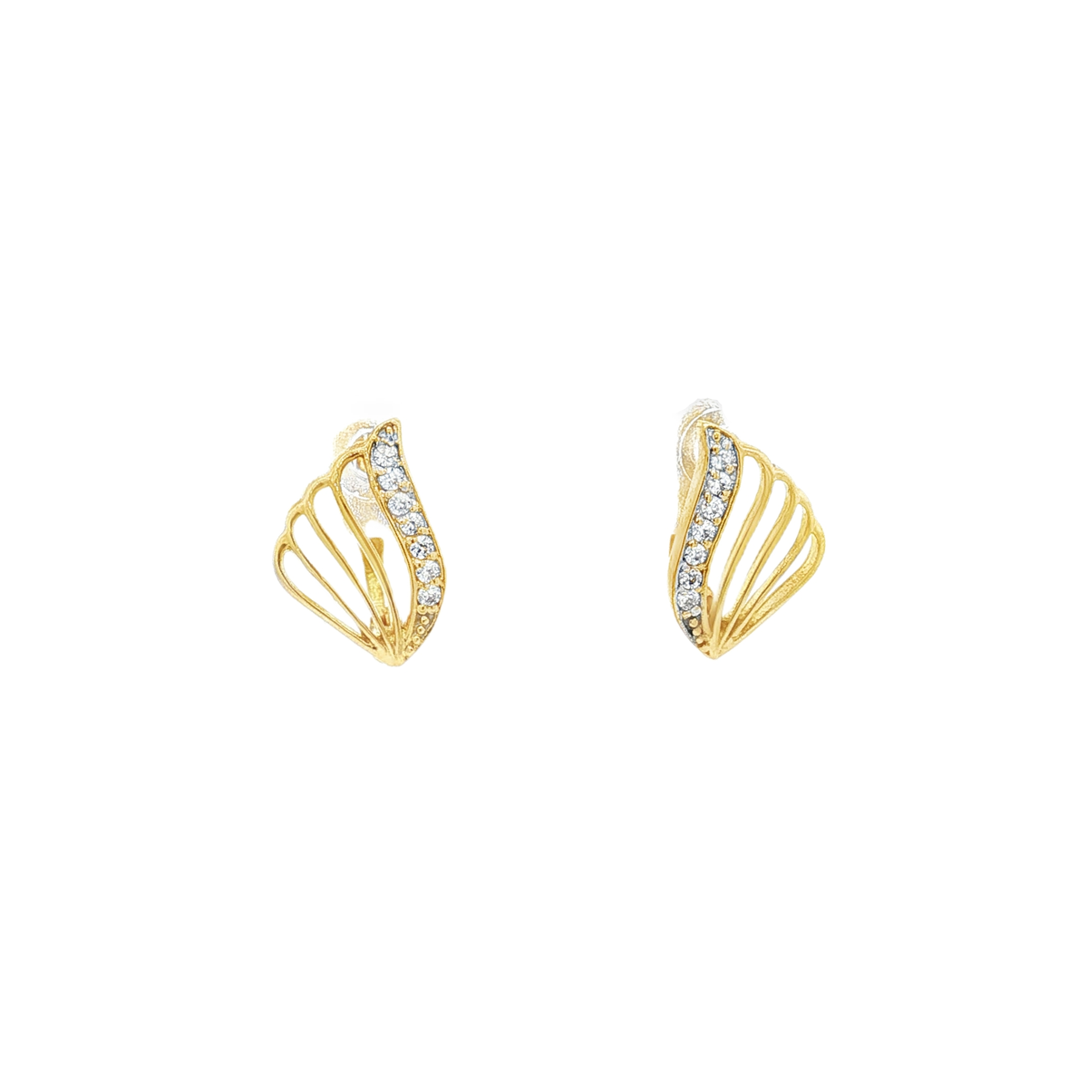 PENDIENTES ALAS BICOLOR CON CIRCONITAS