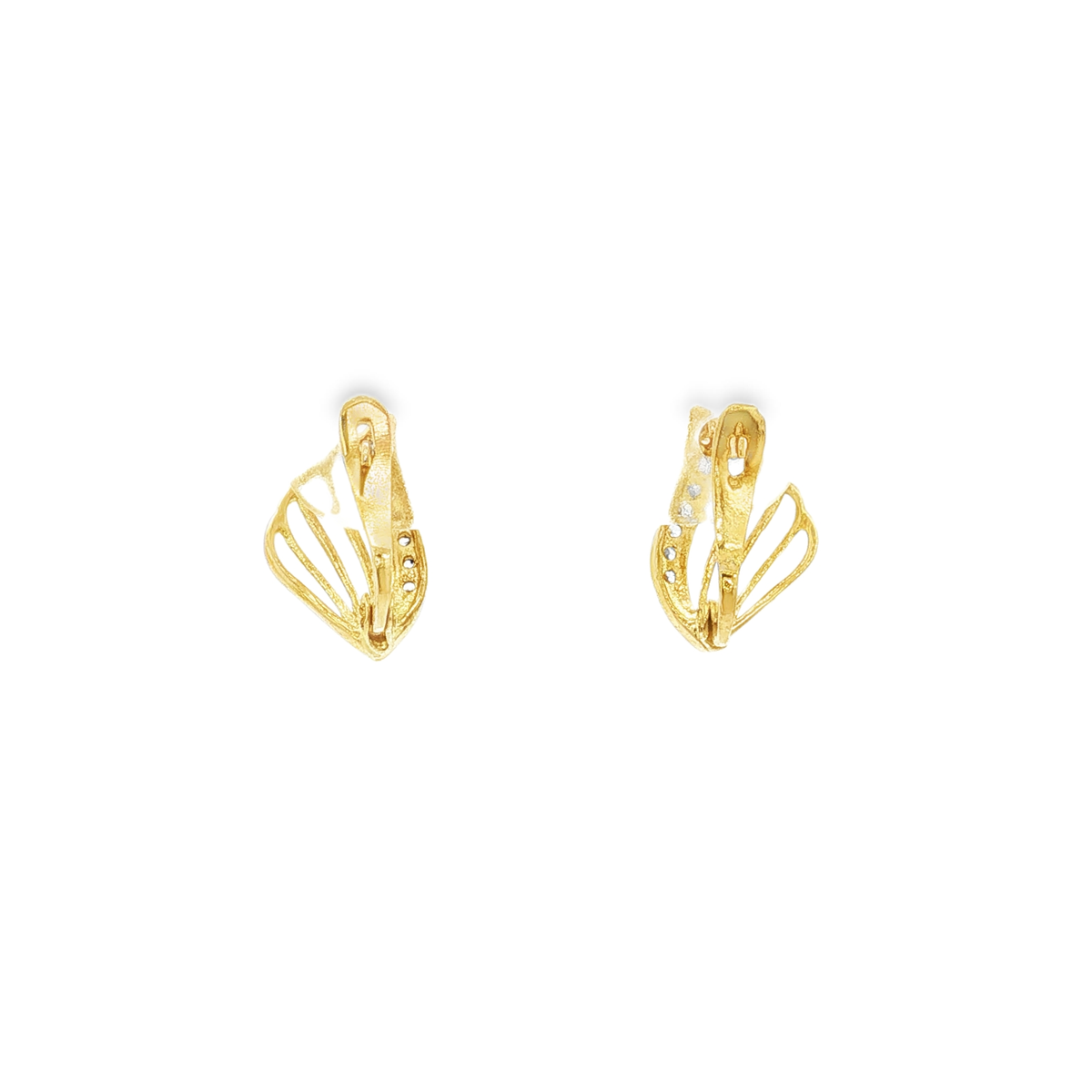PENDIENTES ALAS BICOLOR CON CIRCONITAS