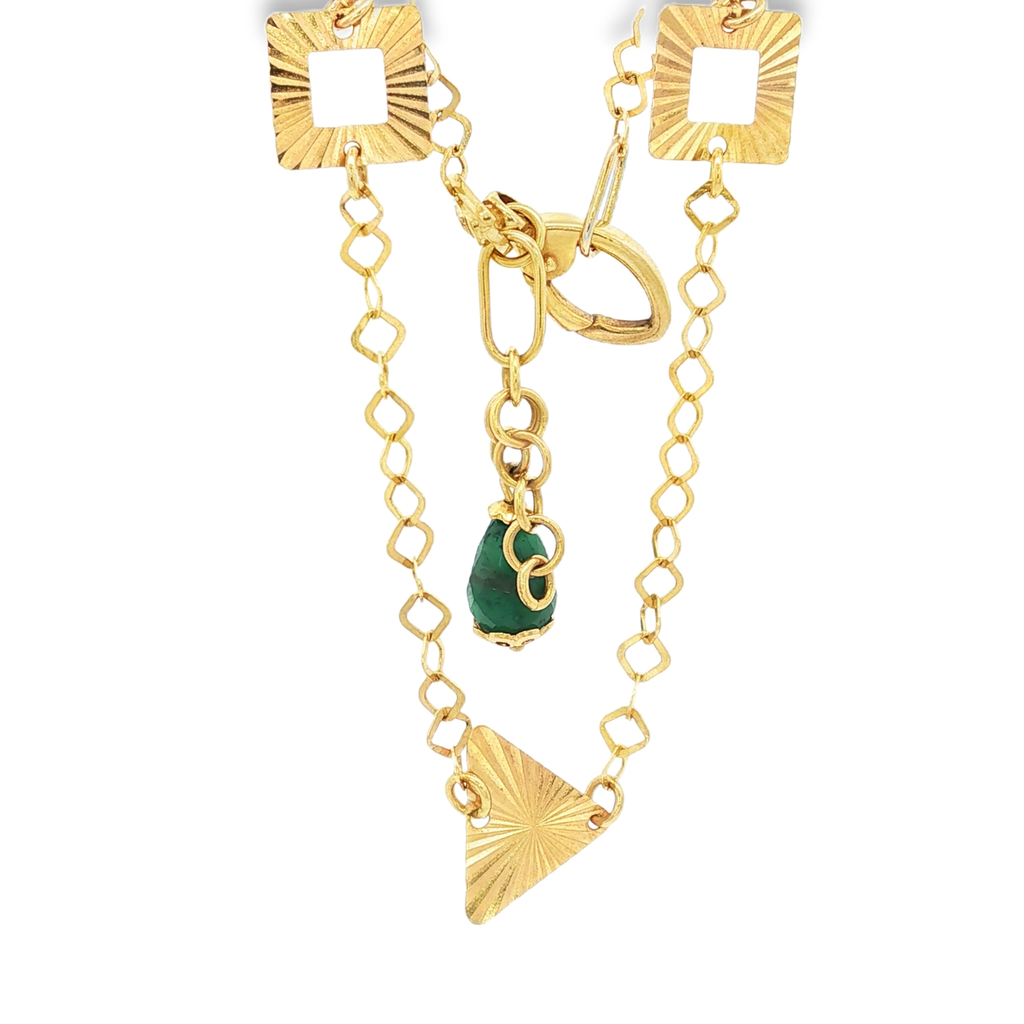 PULSERA FORMAS GEOMETRICAS CON ESMERALDA