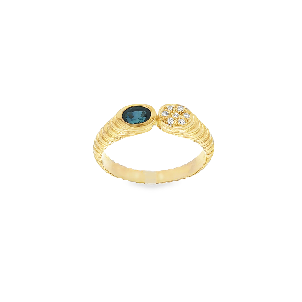 ANILLO ECLIPSE NOIR CON ZAFIRO Y DIAMANTES