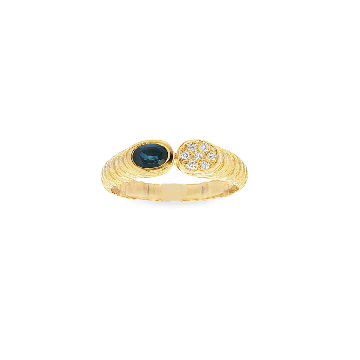 ANILLO ECLIPSE NOIR CON ZAFIRO Y DIAMANTES
