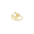 ANILLO TREBOL PERLA CON CIRCONITAS