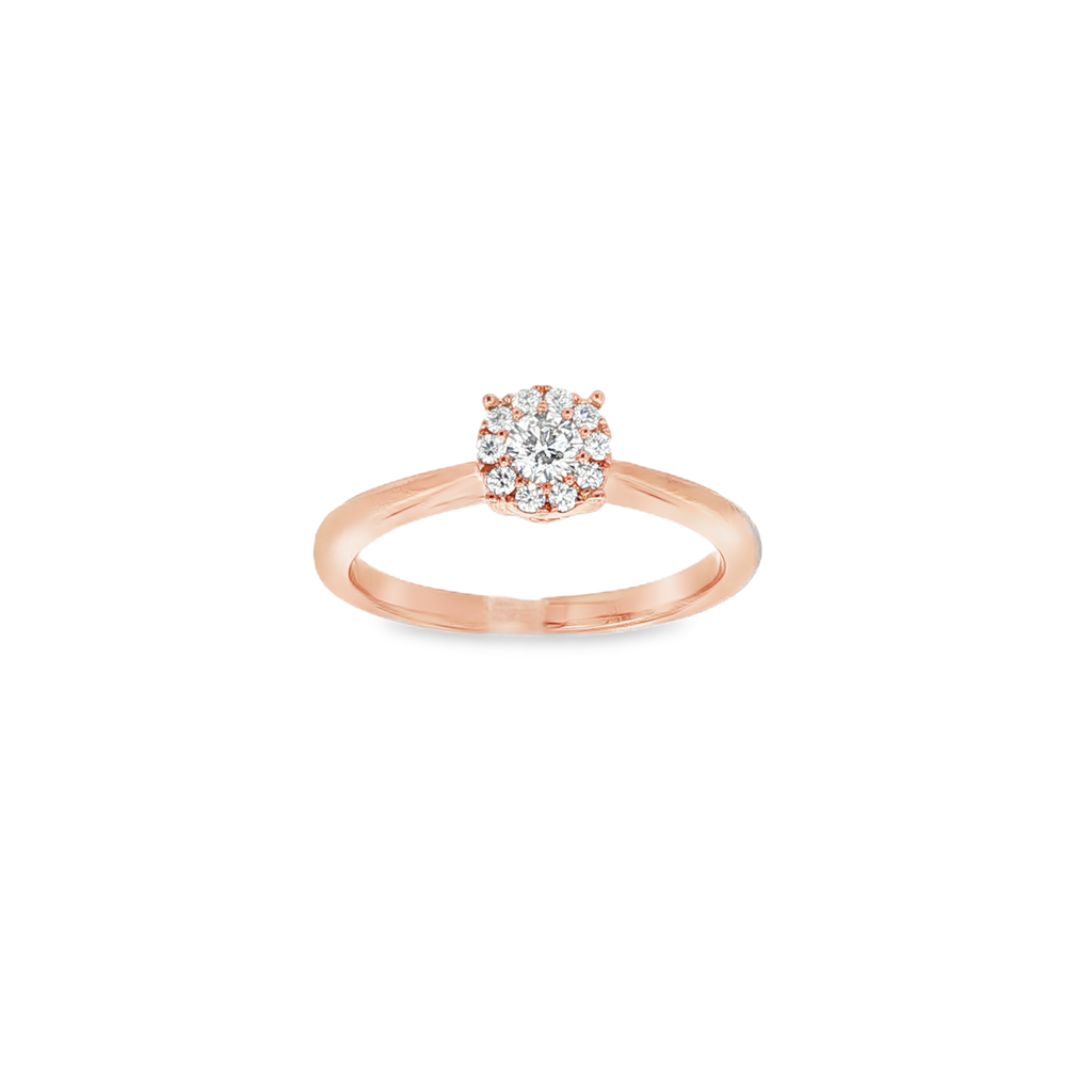 SOLITARIO ORO ROSA CON DIAMANTES