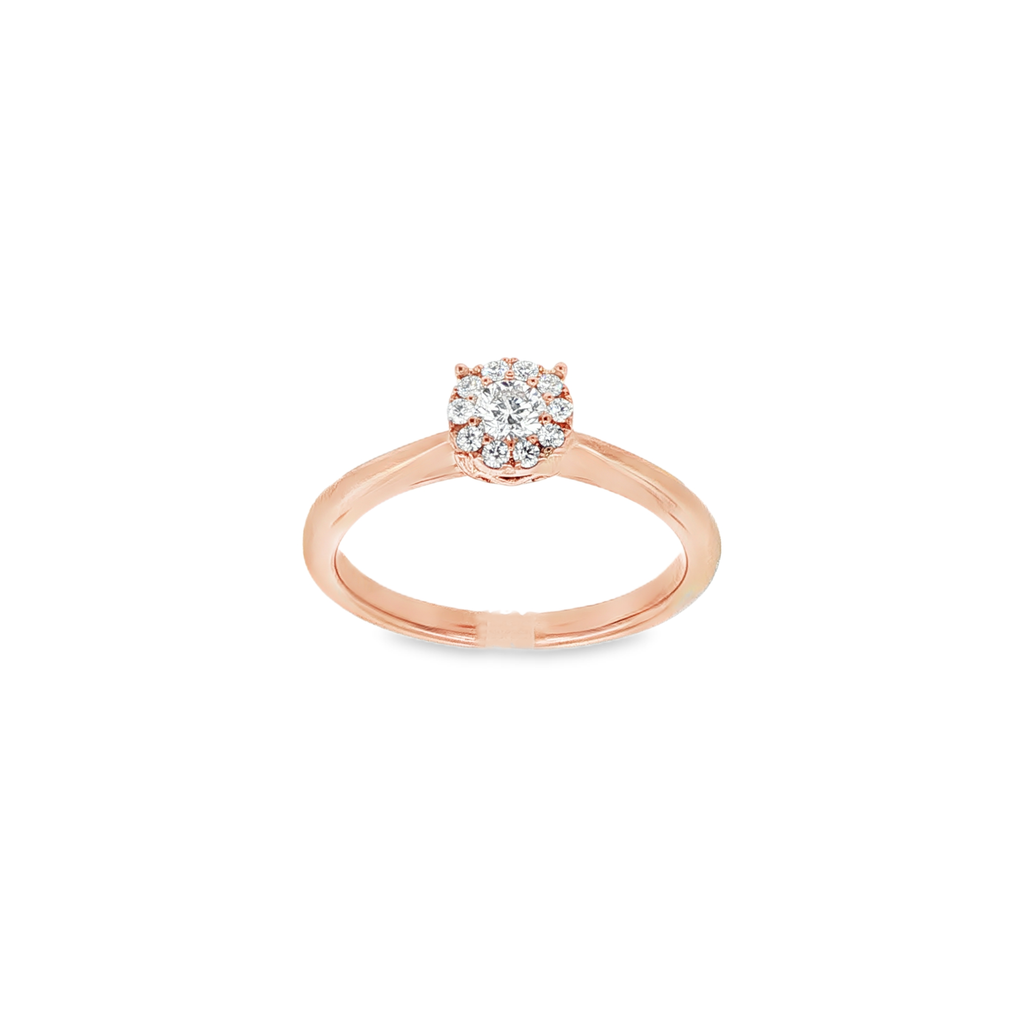 SOLITARIO ORO ROSA CON DIAMANTES
