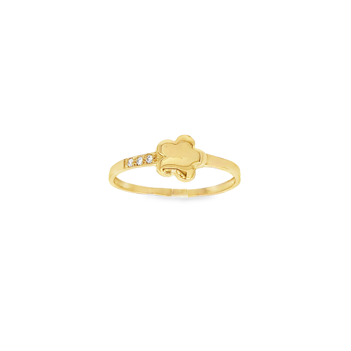 CONJUNTO DE NIÑA ANILLO + PENDIENTES FLOR CON CIRCONITAS