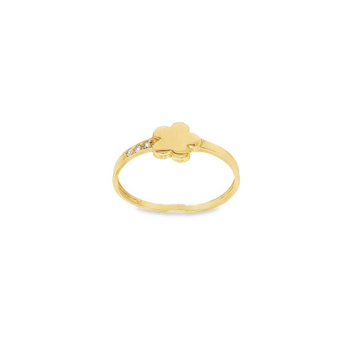 CONJUNTO DE NIÑA ANILLO + PENDIENTES FLOR CON CIRCONITAS