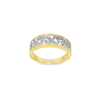 ANILLO OLAS BICOLOR CON CIRCONITAS