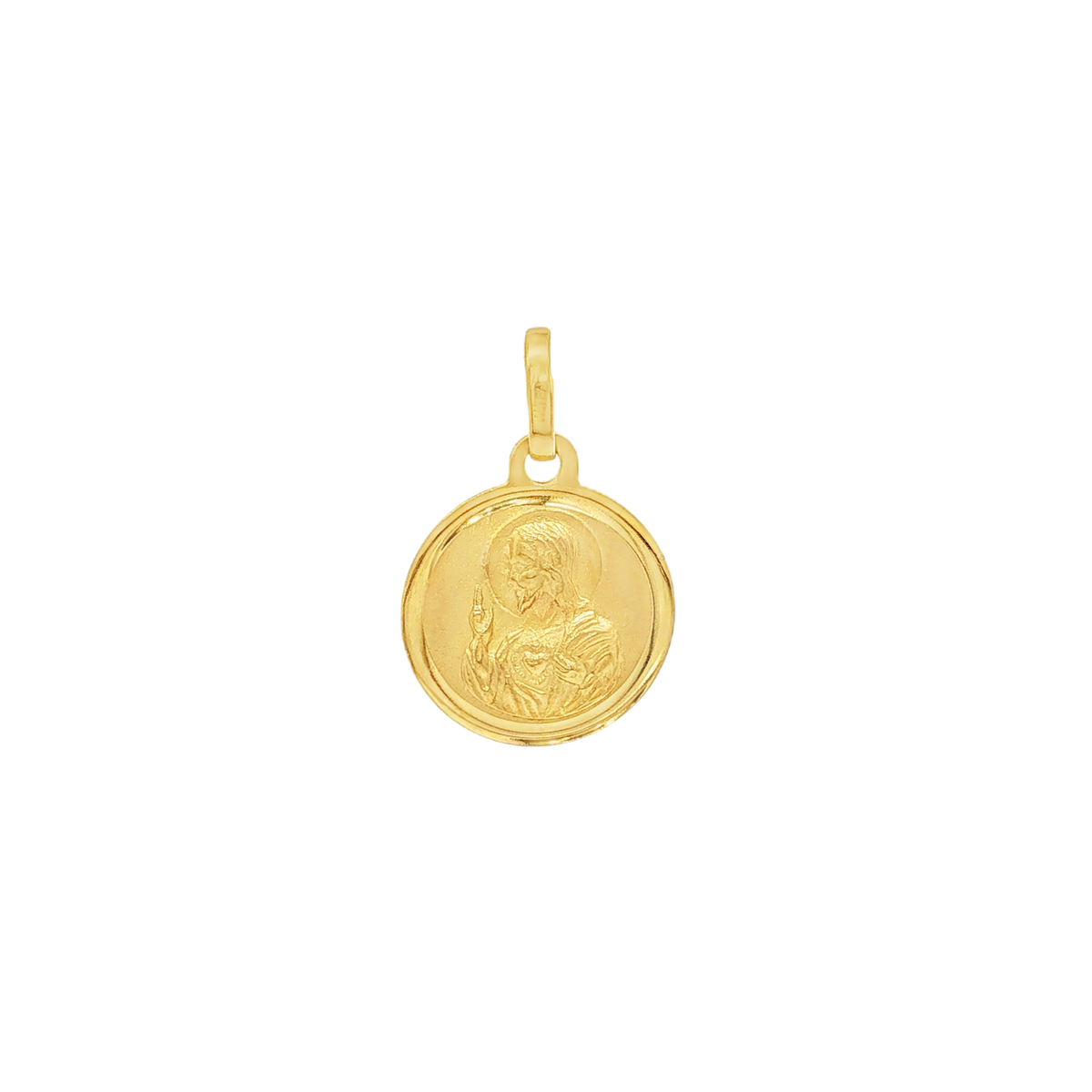 COLGANTE MEDALLA PEQUEÑA DE JESUS Y VIRGEN