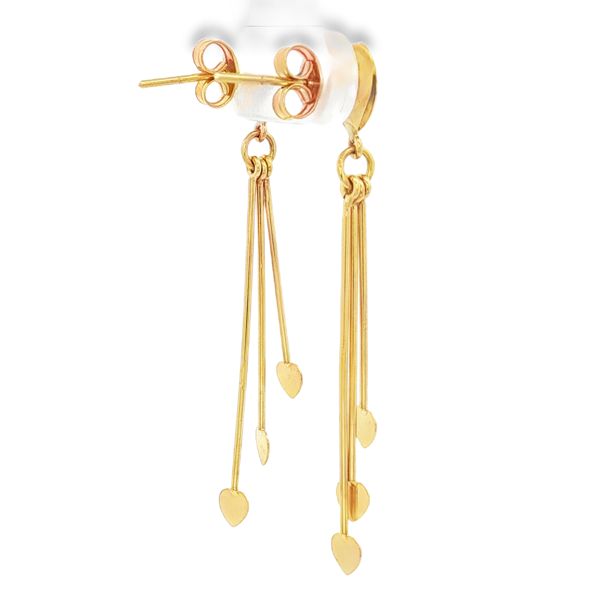 PENDIENTES LARGOS CORAZONES CON CIRCONITAS