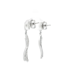 PENDIENTES LARGOS DE ORO BLANCO CON CIRCONITAS