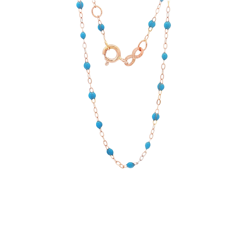 PULSERA ORO ROSA CON PIEDRAS AZULES