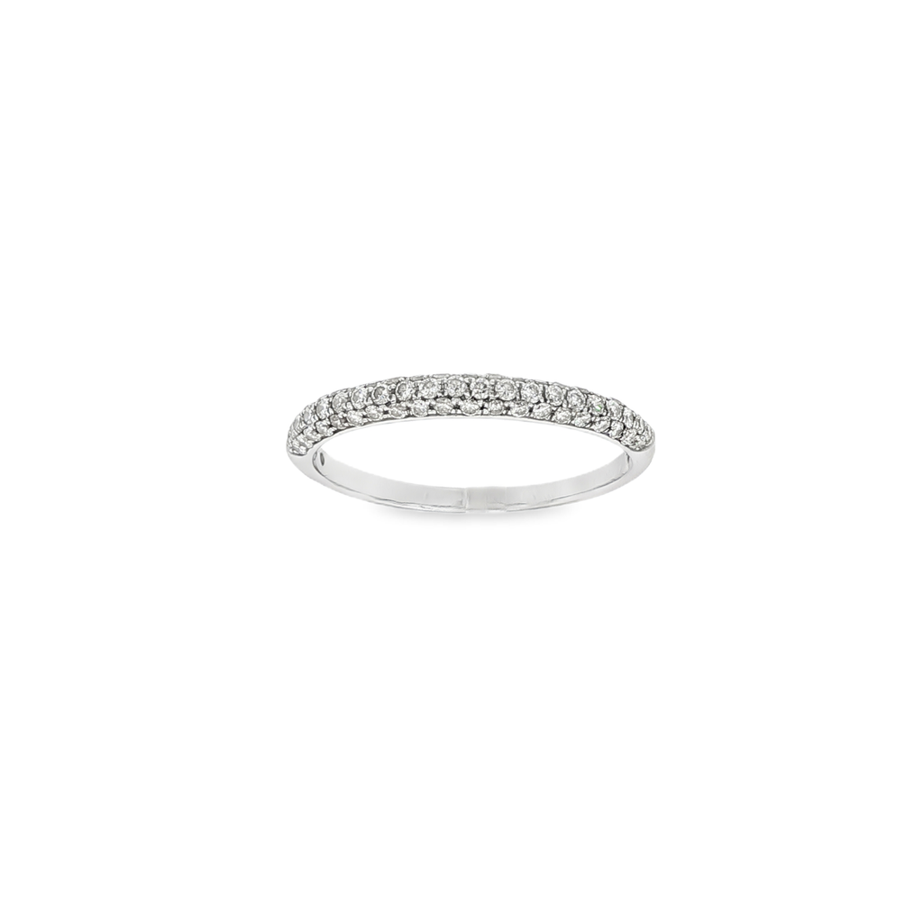 ANILLO MEDIA ALIANZA ORO BLANCO CON BRILLANTES