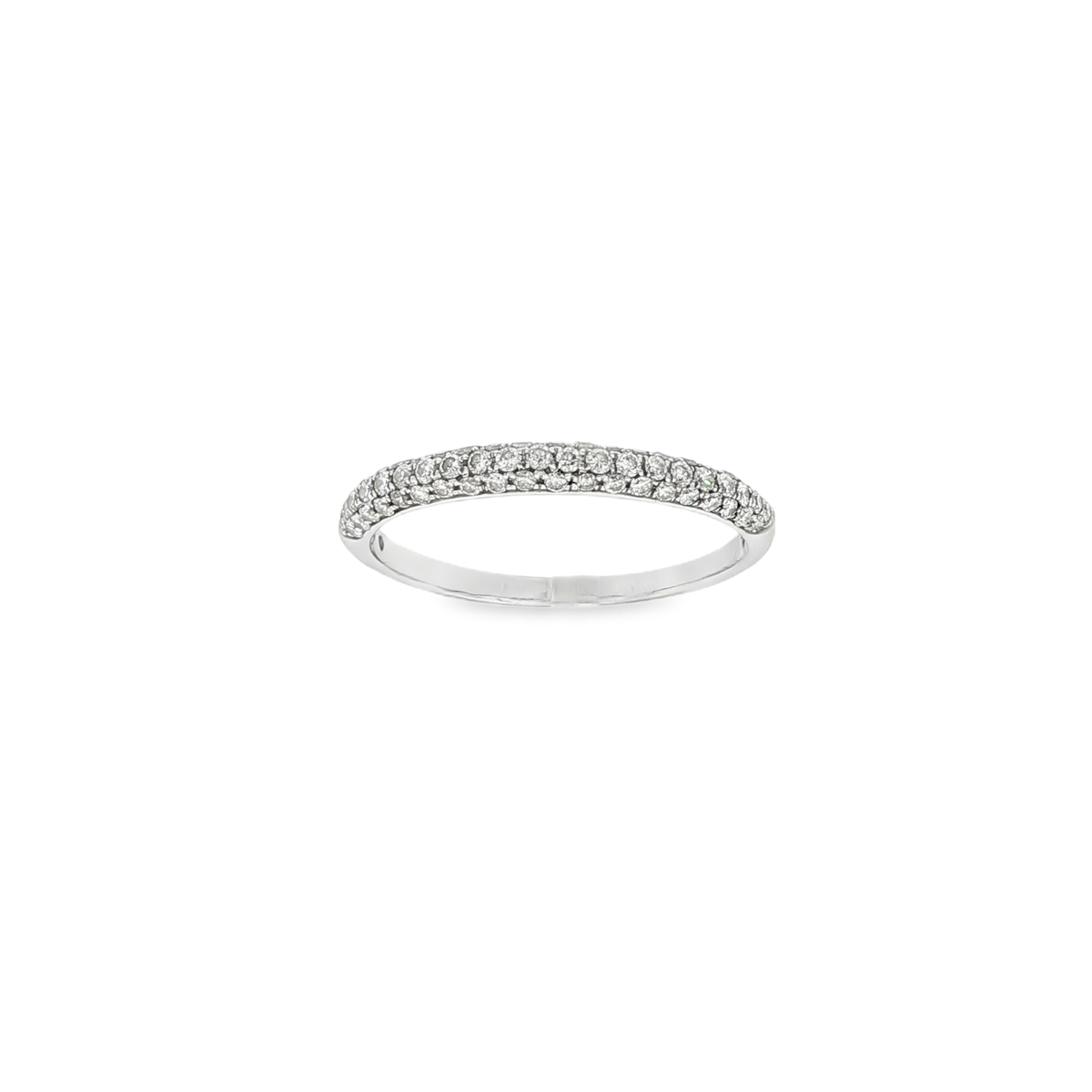 ANILLO MEDIA ALIANZA ORO BLANCO CON BRILLANTES