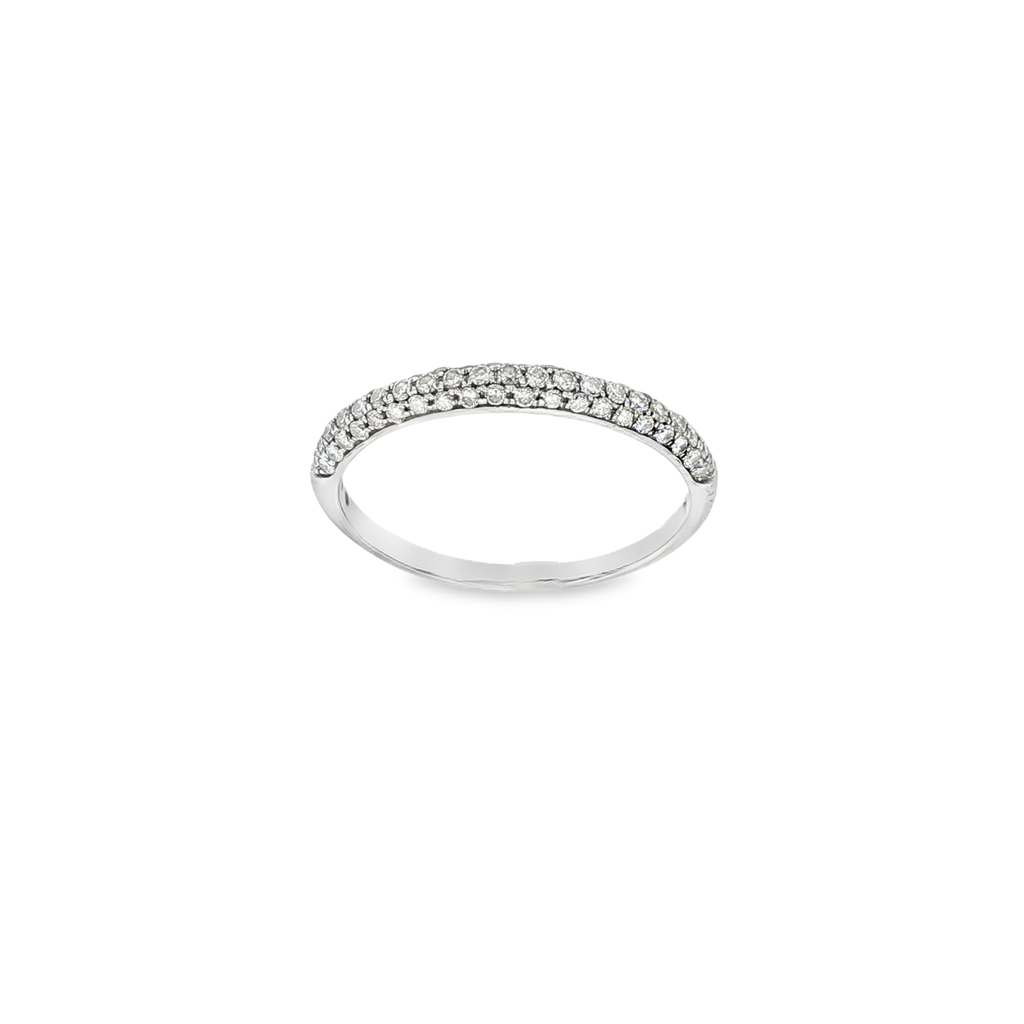 ANILLO MEDIA ALIANZA ORO BLANCO CON BRILLANTES