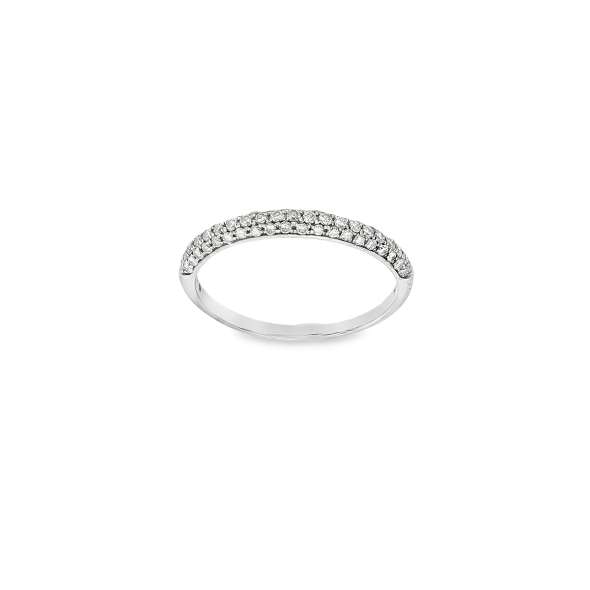 ANILLO MEDIA ALIANZA ORO BLANCO CON BRILLANTES
