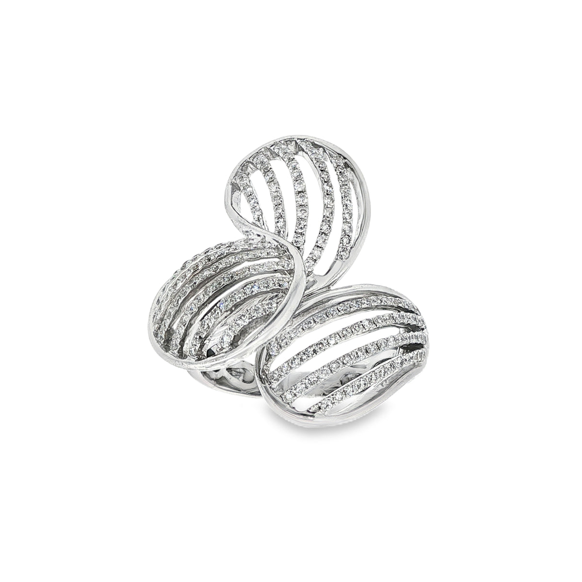 ANILLO TREBOL ORO BLANCO CON BRILLANTES