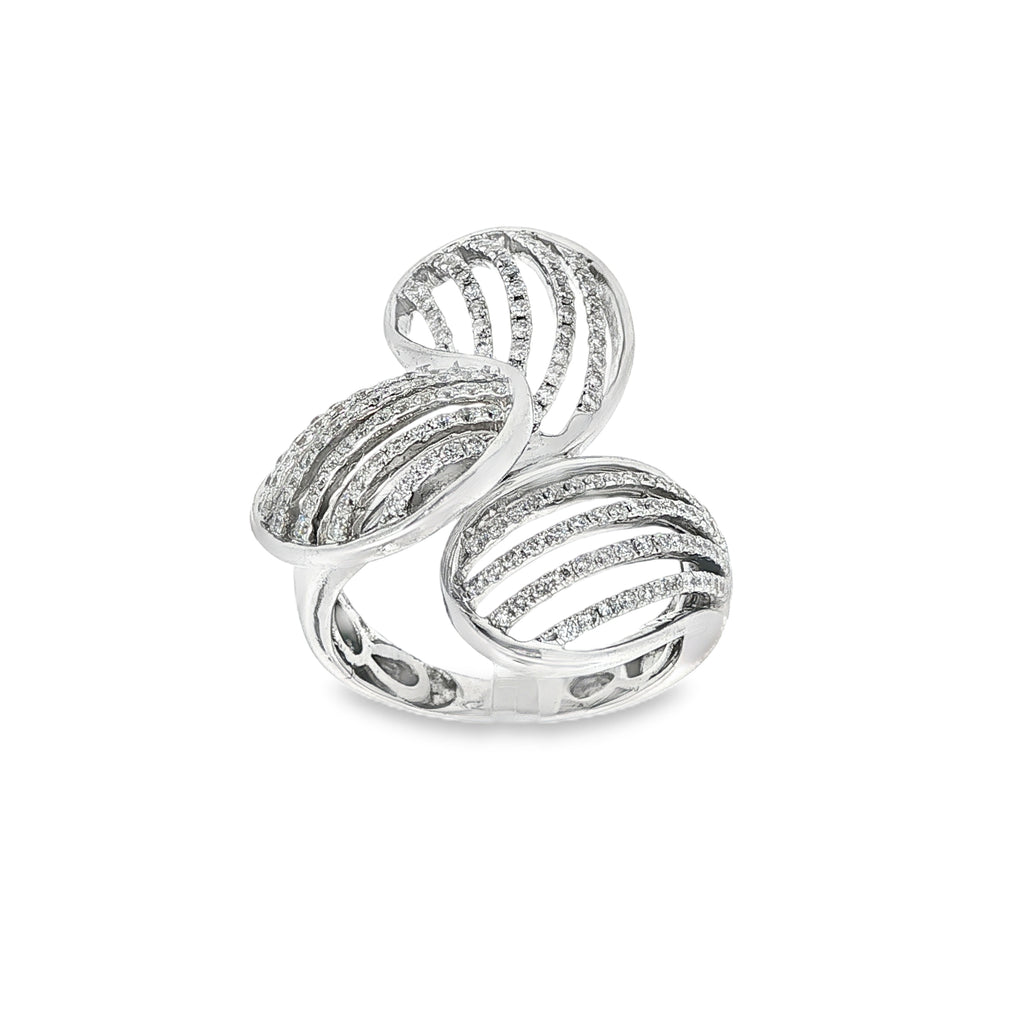 ANILLO TREBOL ORO BLANCO CON BRILLANTES