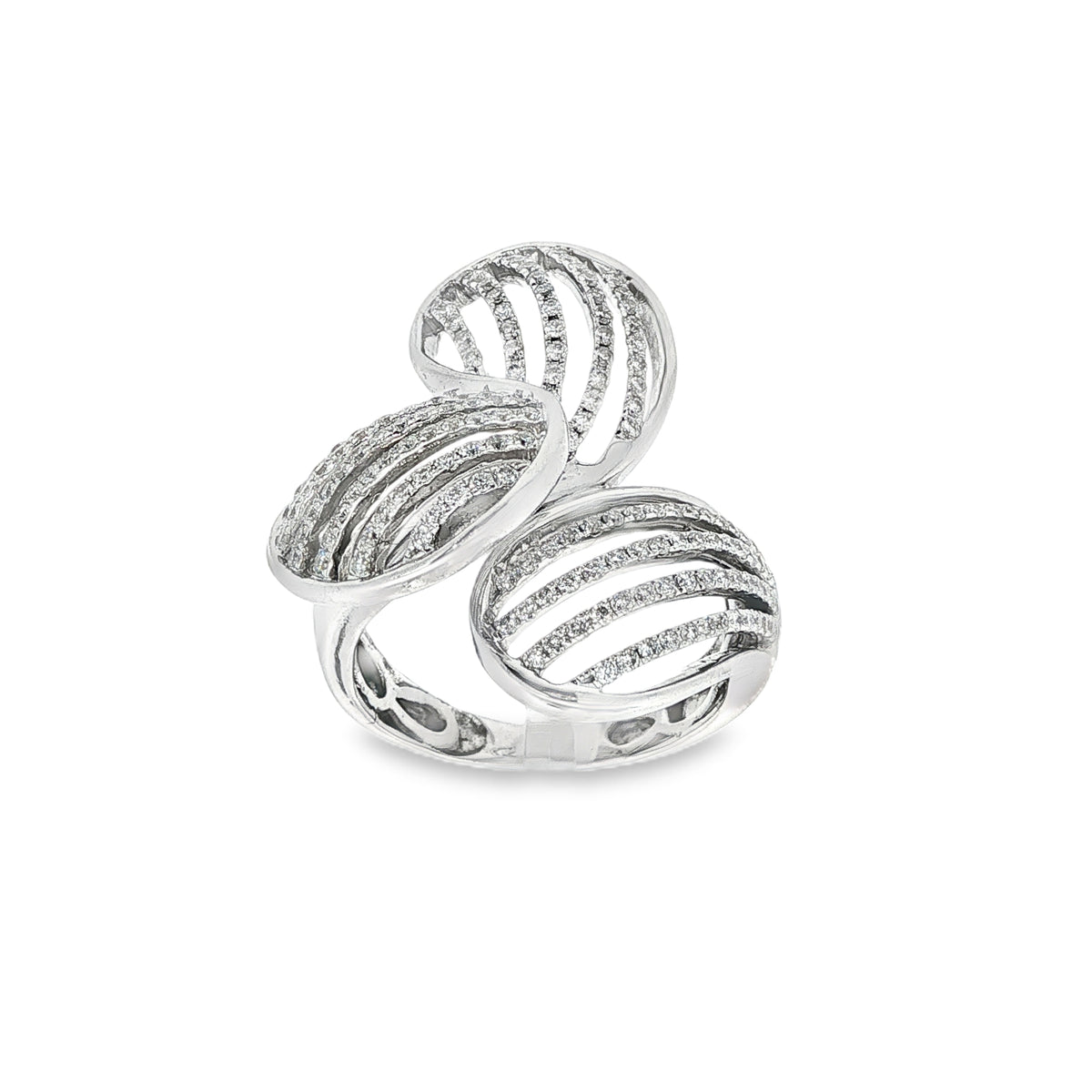 ANILLO TREBOL ORO BLANCO CON BRILLANTES