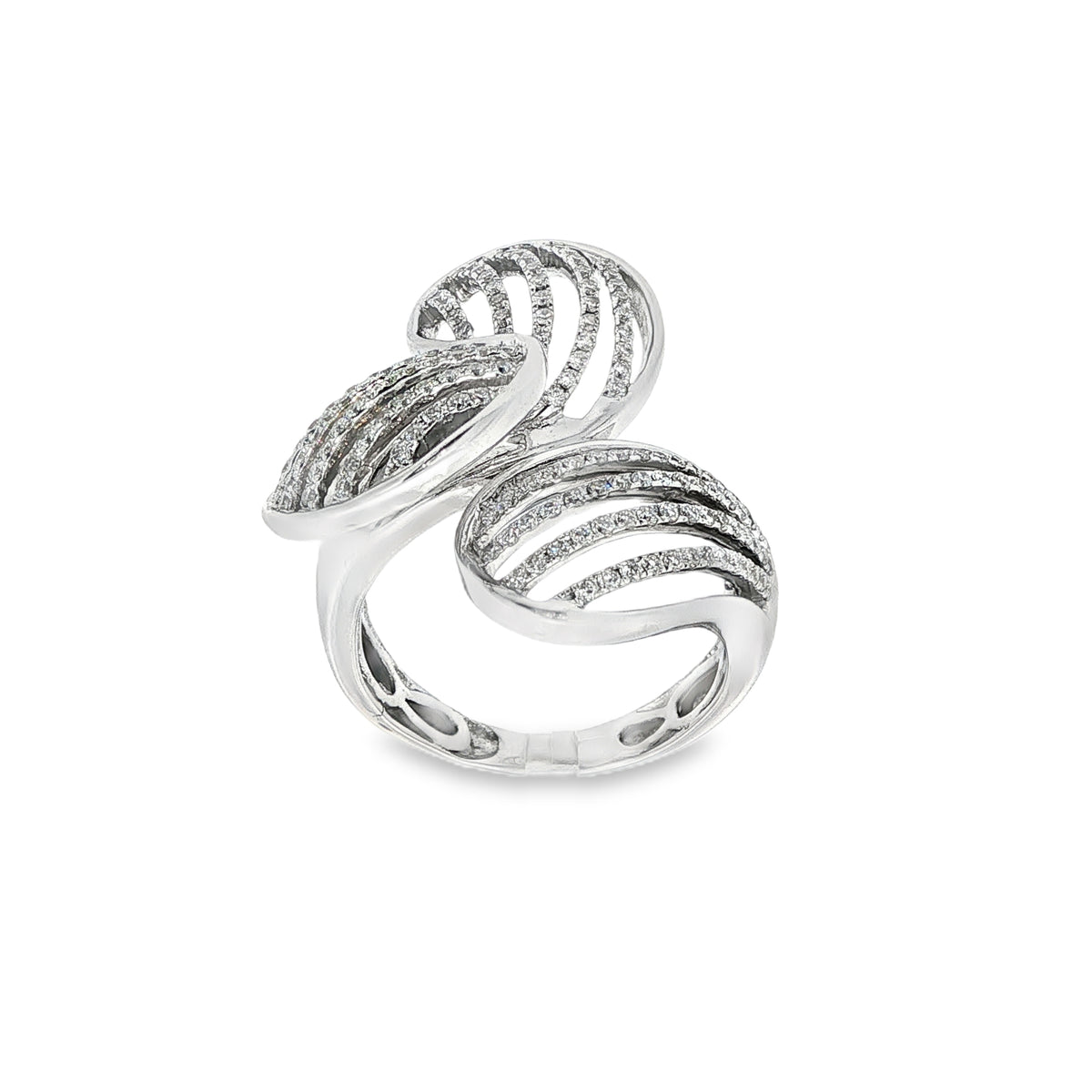ANILLO TREBOL ORO BLANCO CON BRILLANTES