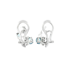 CONJUNTO ANILLO + PENDIENTES ORO BLANCO CON DIAMANTES Y AGUAMARINAS