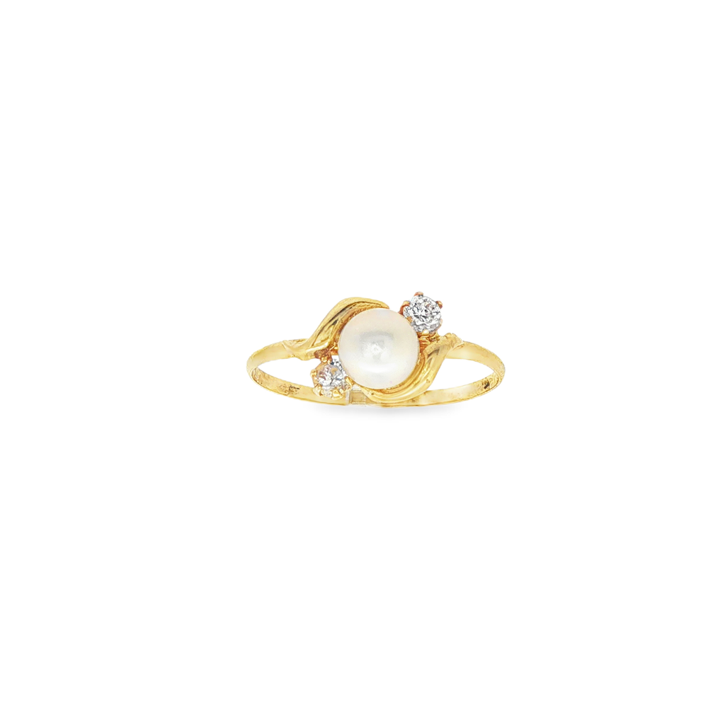 CONJUNTO ANILLO + PENDIENTES CON PERLAS Y CIRCONITAS