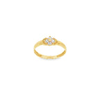 CONJUNTO NIÑA ANILLO + PENDIENTES FLOR CON CIRCONITAS