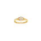 CONJUNTO NIÑA ANILLO + PENDIENTES FLOR CON CIRCONITAS