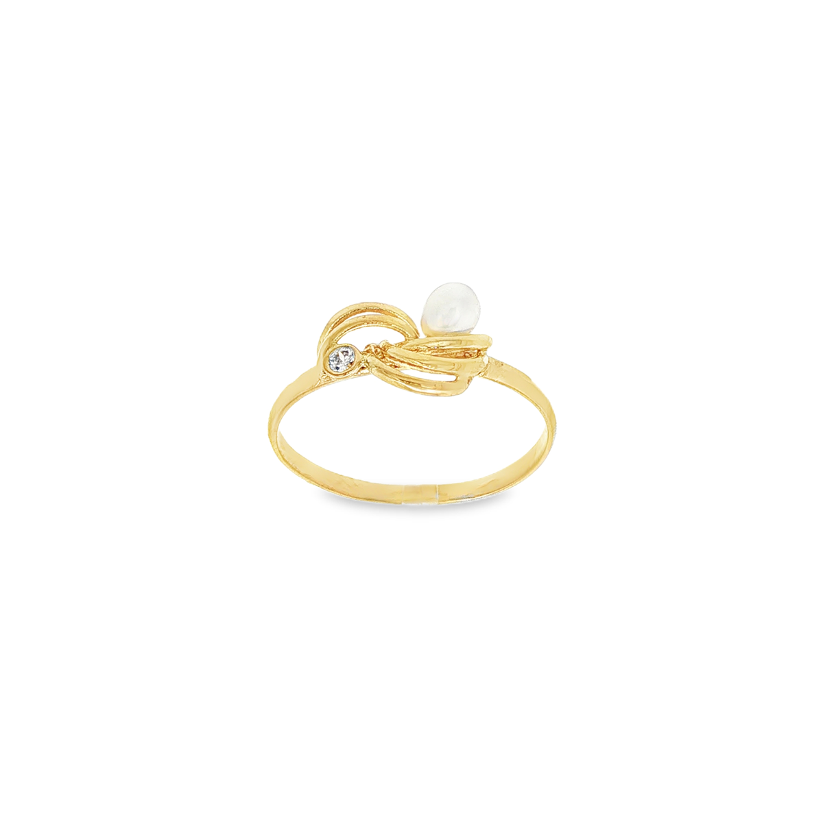 CONJUNTO ANILLO + PENDIENTES CON CIRCONITAS Y PERLAS