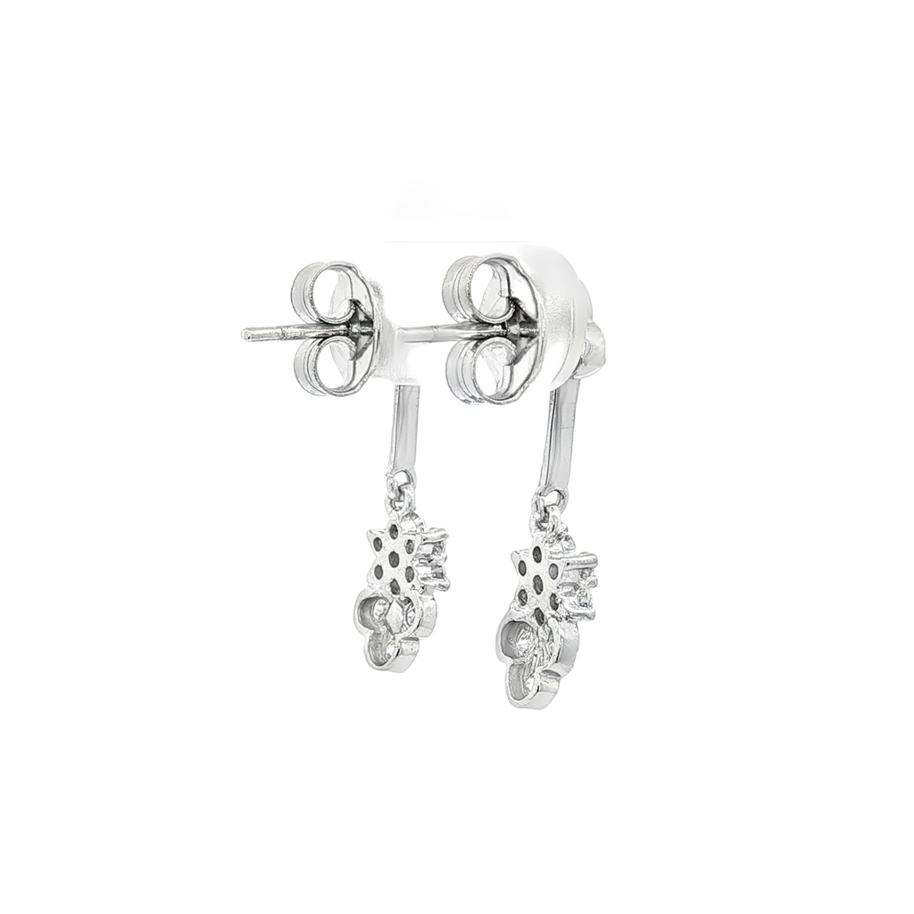 PENDIENTES LARGOS FLOR CON CIRCONITAS