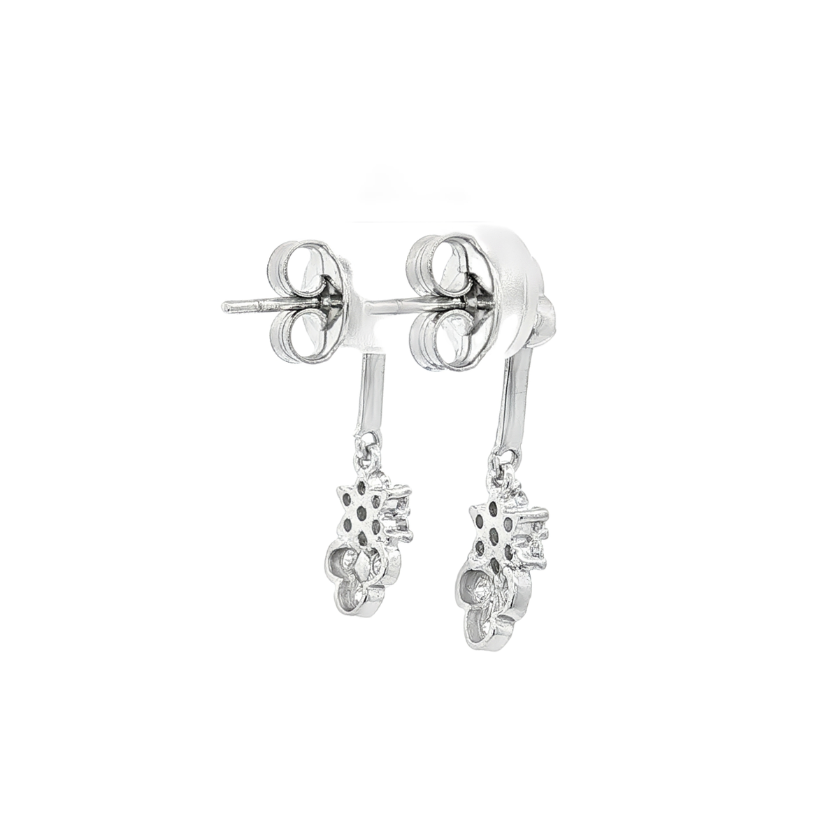 PENDIENTES LARGOS FLOR CON CIRCONITAS