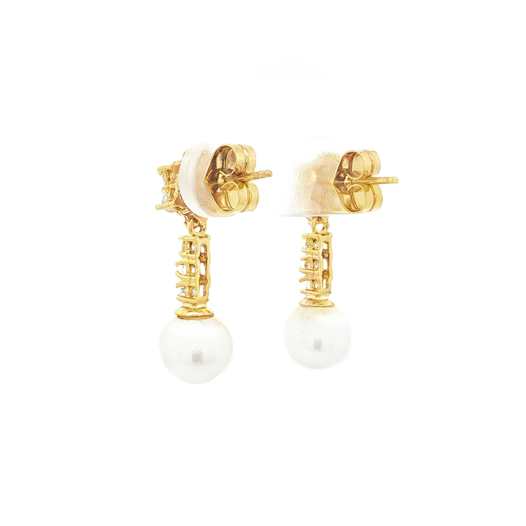 PENDIENTES FLOR CON PERLA