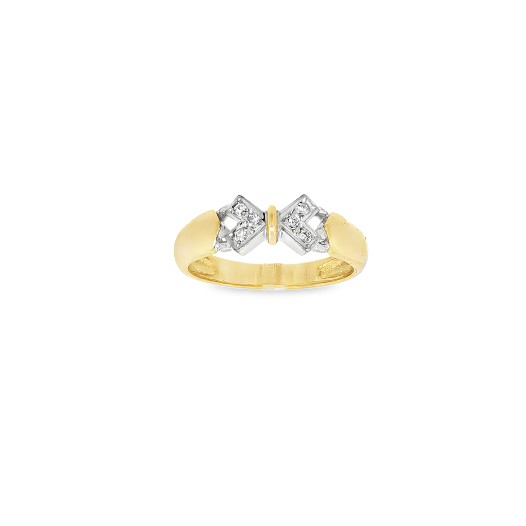 ANILLO X BICOLOR CON BRILLANTES